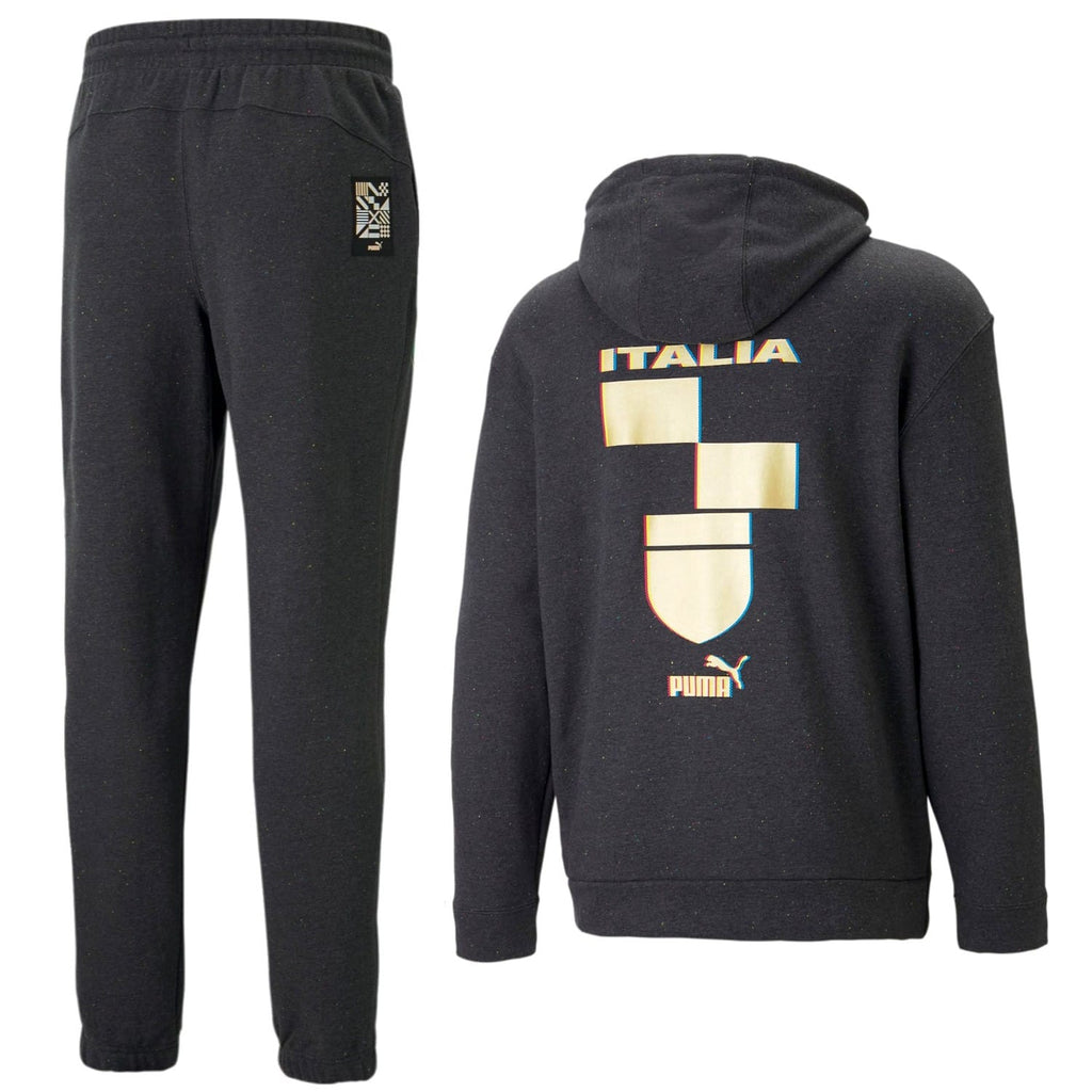 Italy dark grey Casual Fans hooded presentation tracksuit 2022/23 - Puma