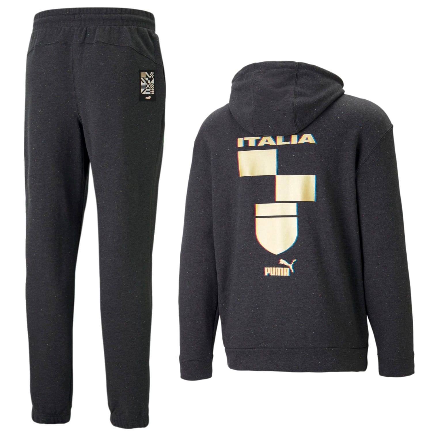 Italy dark grey Casual Fans hooded presentation tracksuit 2022/23 - Puma