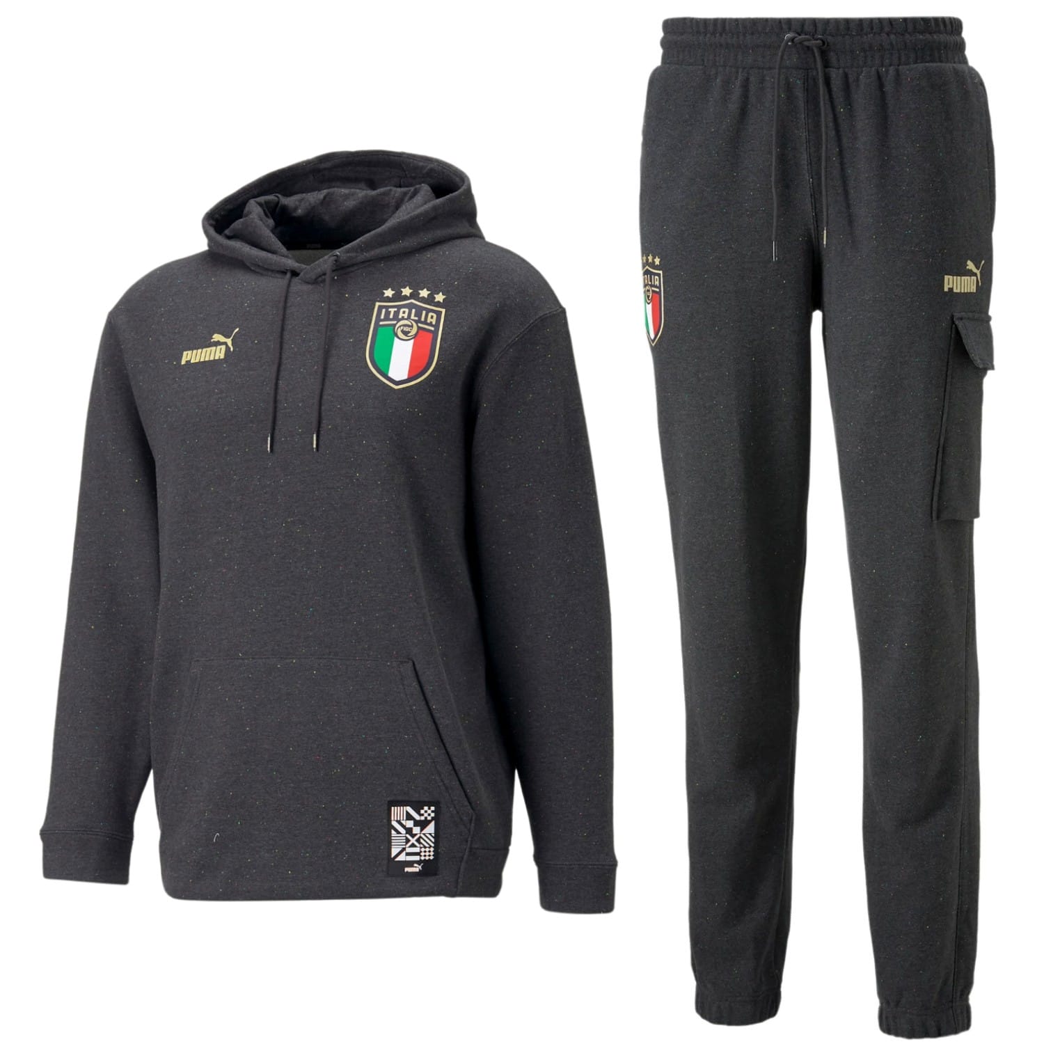Italy dark grey Casual Fans hooded presentation tracksuit 2022/23 - Puma